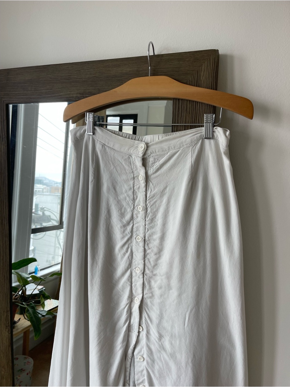 White Button Down Maxi Skirt